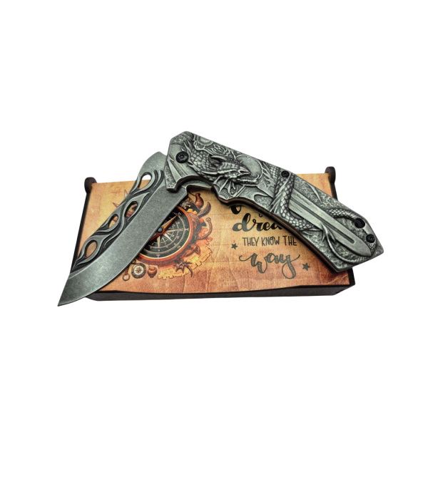 Dragon with Sword Folding Knife