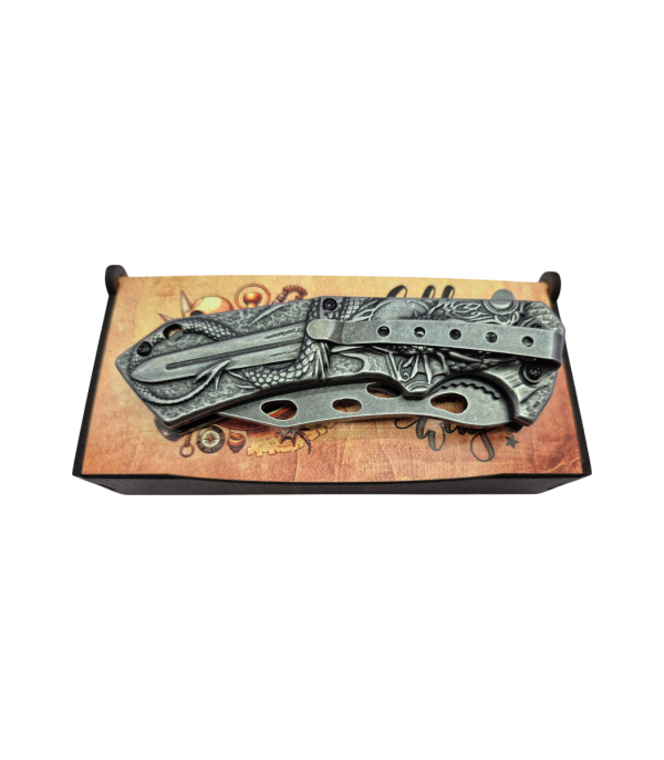 Dragon with Sword Folding Knife