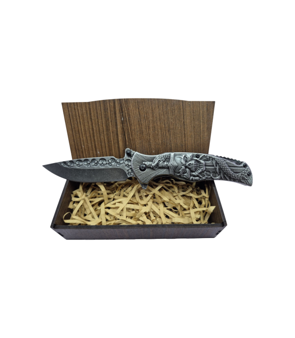 Skull on Sword Pocket Knife in Gift Box