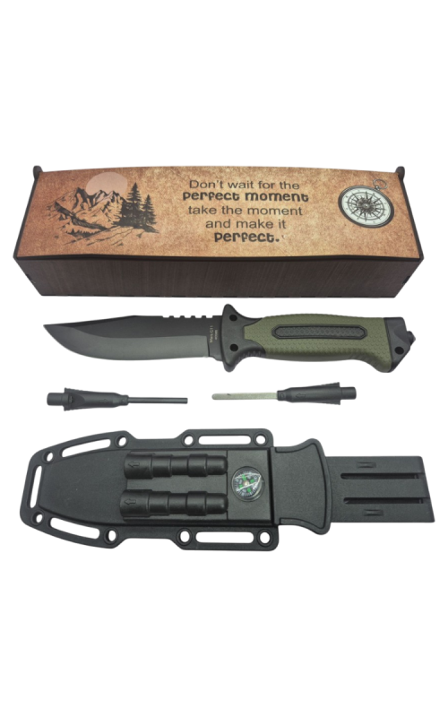 Hunting/Hiking Combat Knife with Flint in Gift Box