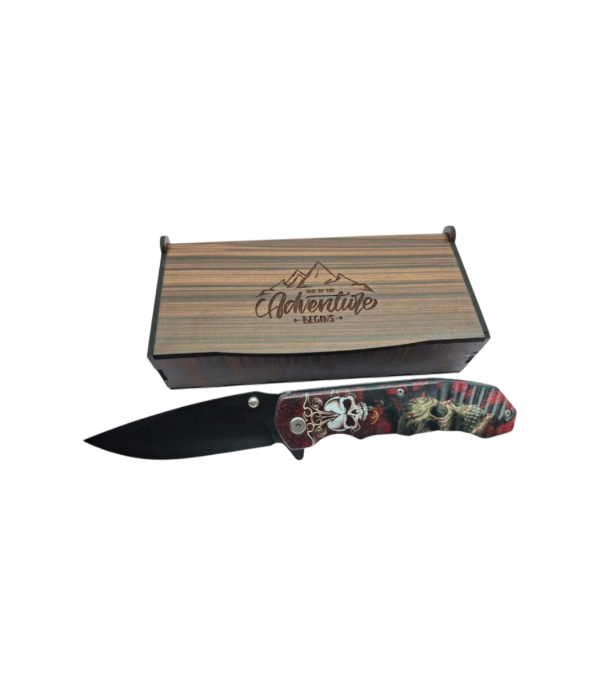 Pocket Knife with skeleton motive in Gift Box