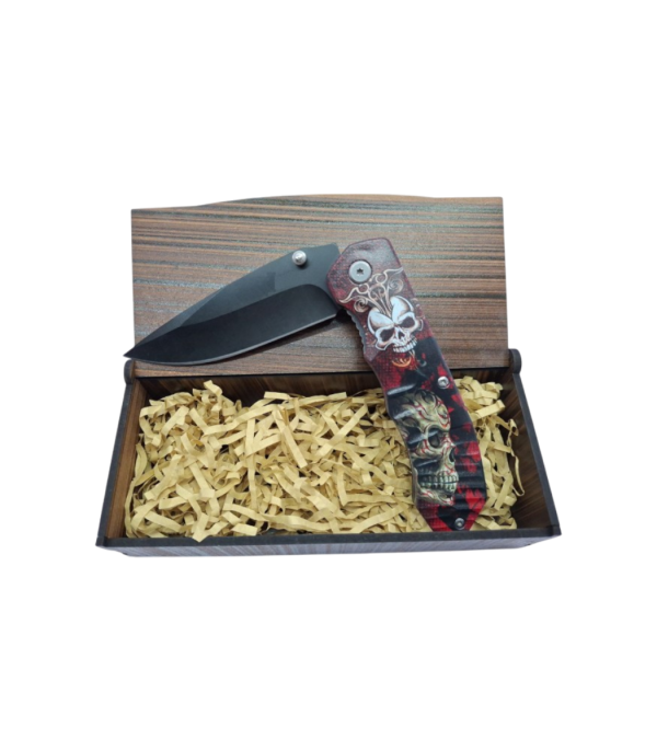 Pocket Knife with skeleton motive in Gift Box
