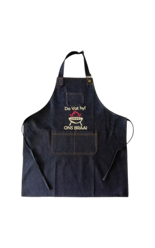 Apron blue Denim with Adjustable Neck