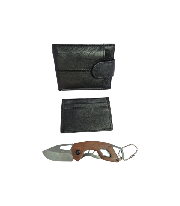 Wallet and Pocket Knife Combo (Black)