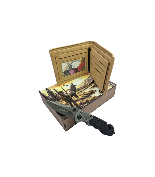 Wallet (Kangaroo) / Pocket Knife F122 Combo in a Gift Box