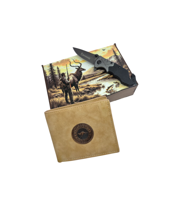 Wallet (Kangaroo) / Pocket Knife F122 Combo in a Gift Box