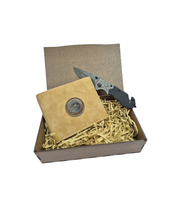 Wallet (Kangaroo) / Pocket Knife F122 Combo in a Gift Box
