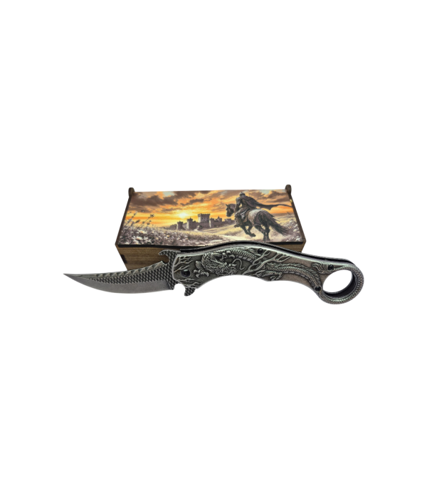 Dragon Engraved Pocket Knife in Gift Box
