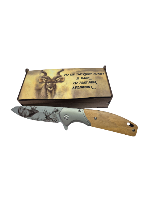 Deer Wooden Pocket Knife in gift box (CM98 )