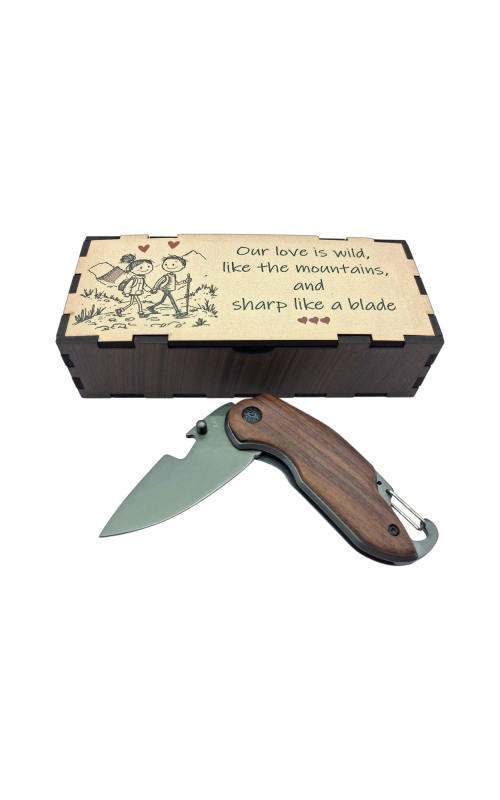 Pocket knife X48 in printed gift box - Our love is wild like the mountains