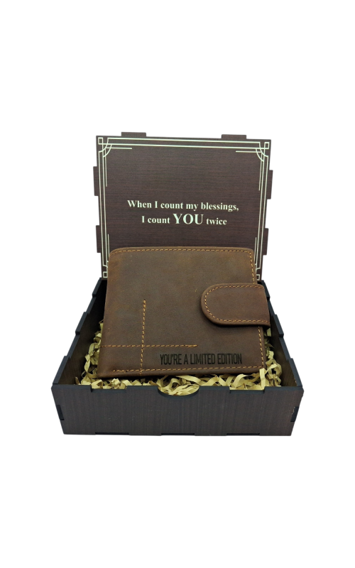 Mens Leather Wallet -When I count my blessings, I count you twice