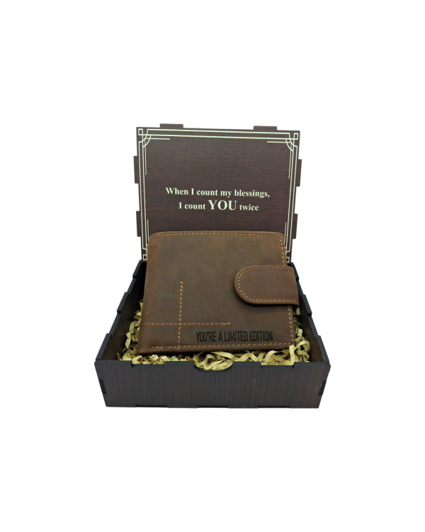 Mens Leather Wallet -When I count my blessings, I count you twice