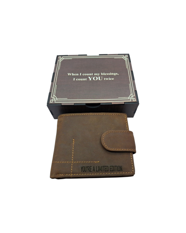 Mens Leather Wallet -When I count my blessings, I count you twice