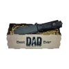 Best Dad Ever Strongarm Fishing Theme Knife Gift Set - black
