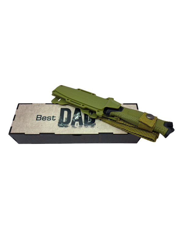 Best Dad Ever Strongarm Fishing Theme Knife Gift Set - green