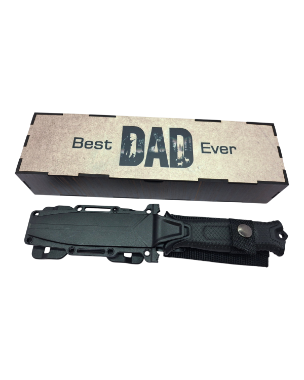 Best Dad Ever Strongarm Hunting Theme Knife Gift Set - Black