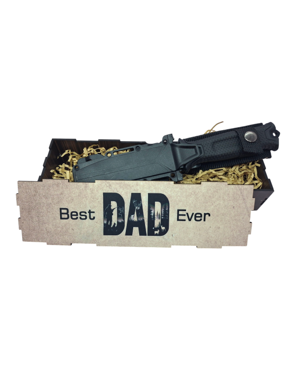 Best Dad Ever Strongarm Hunting Theme Knife Gift Set - Black