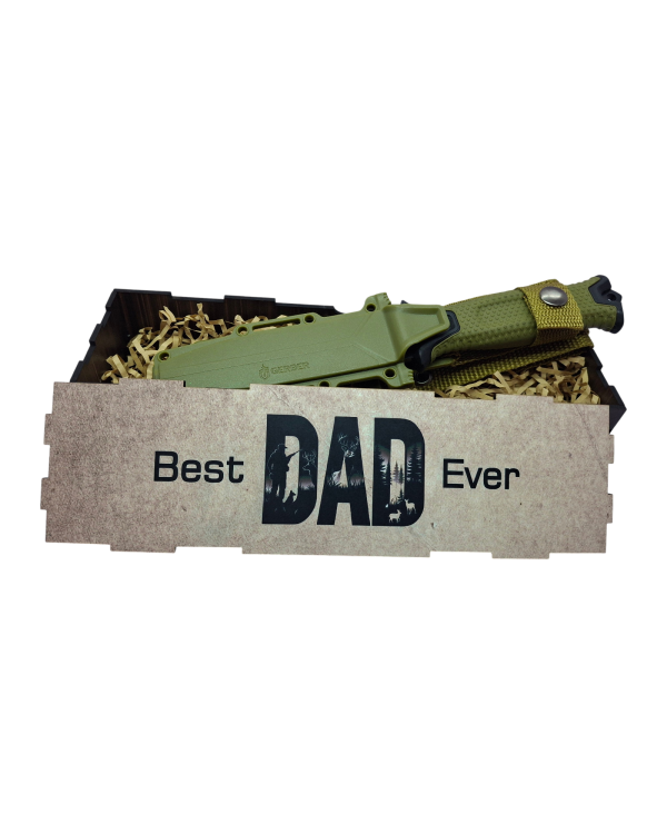 Best Dad Ever Strongarm Hunting Theme Knife Gift Set - Green