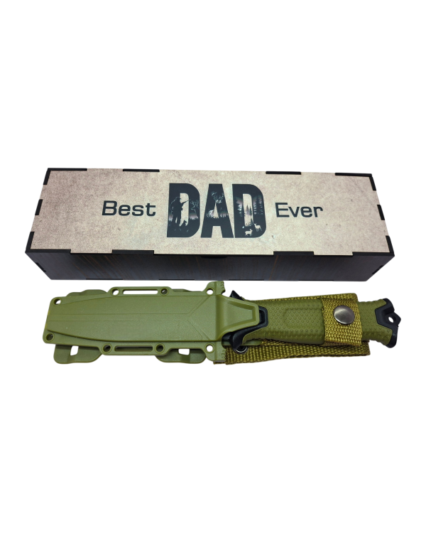 Best Dad Ever Strongarm Hunting Theme Knife Gift Set - Green