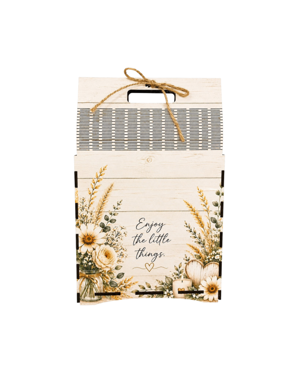 Wooden Gift Box Bag with Handle, Gift Box,  Enjoy Little Things In Life