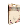 Wooden Gift Box Bag with Handle, Empty MDF Gift Box,  Floral Family Design