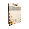 Wooden Gift Box Bag with Handle, Empty MDF Gift Box,  Happiness Floral Design