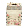 Wooden Gift Box Bag with Handle, Happy Birthday design